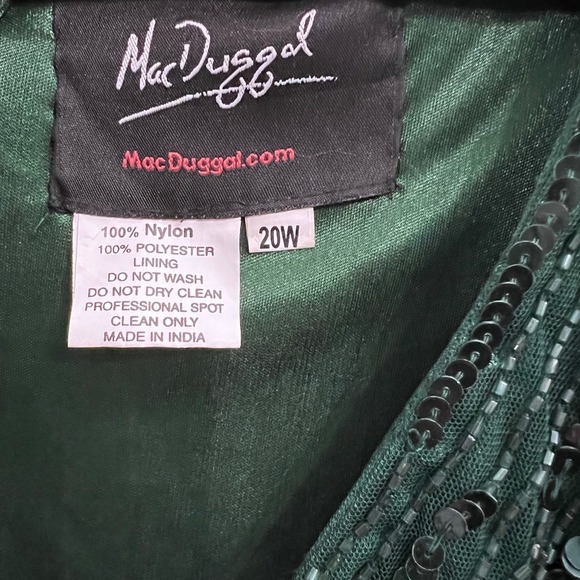 NEW $598 MAC DUGGAL 5529 EMERALD GREEN SEQUIN MIDI DRESS 5529 Plus Size … - Picture 11 of 16